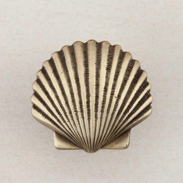Acorn Mfg Acorn Manufacturing DPAAP Artisan Collection Small Scallop Knob; Antique Brass DPAAP - main